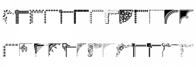 Designer Corners Schriftart Kleinbuchstaben