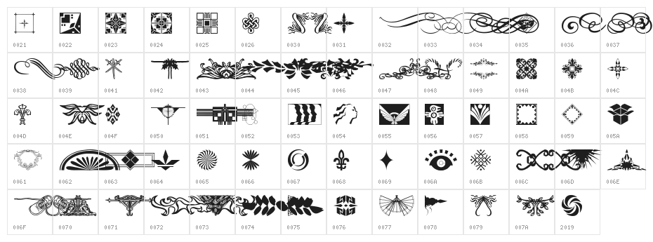 DesignerDing Character Map