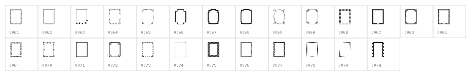 DesignerFramesTwo Character Map