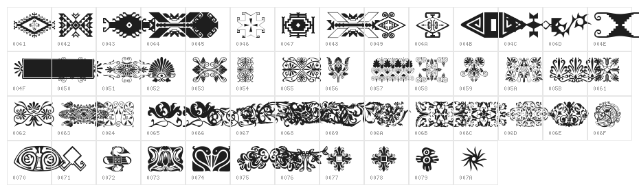 Designs Galore 4 Character Map