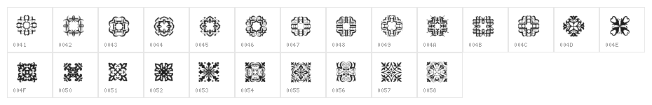 Designs1 Character Map