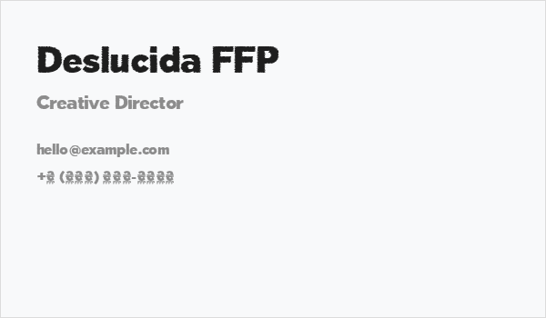 Deslucida FFP Business Card