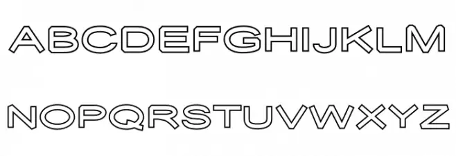 Desolator Outline Schriftart Groß