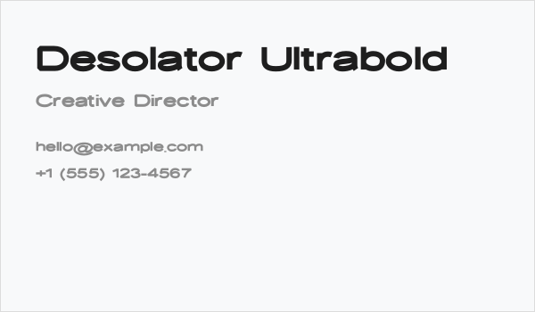 Desolator Ultrabold Business Card