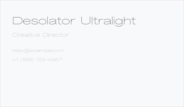 Desolator Ultralight Business Card