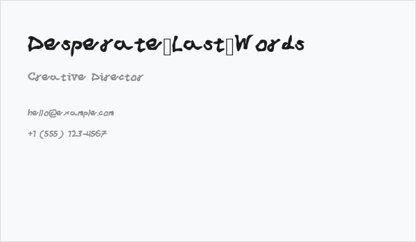 Desperate_Last_Words Business Card