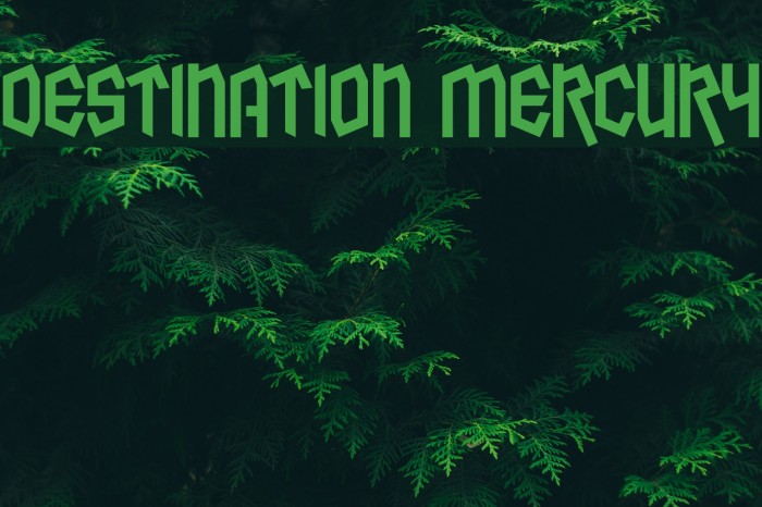 Destination Mercury Font examples