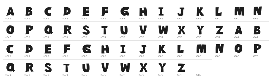 Destink Warp Regular Character Map