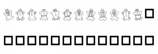 Destiny's Gingerbread Dings Font OTHER CHARS