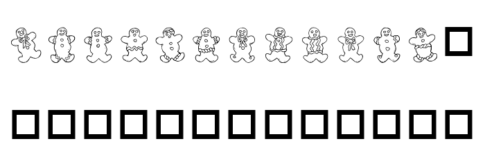 Destiny's Gingerbread Dings Font LOWERCASE