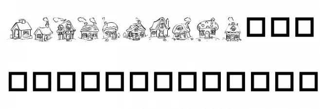 Destiny's Little Houses Schriftart Groß
