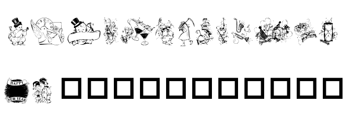 Destiny's New Years Dings Font LOWERCASE