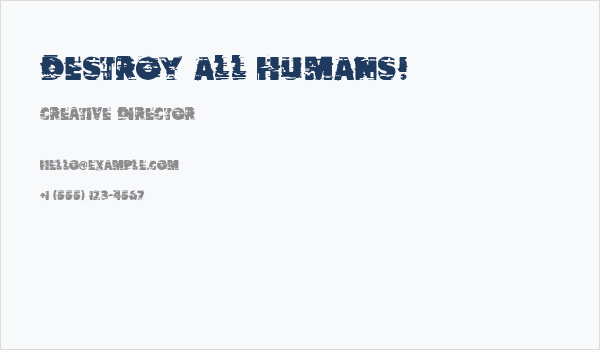 Destroy All Humans! Business Card