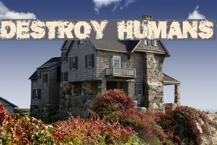 Destroy Humans Font examples