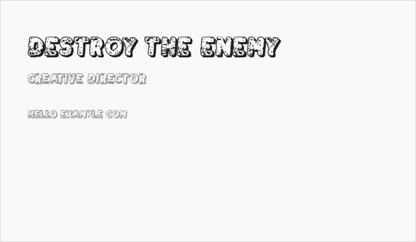 Destroy the Enemy Business Card