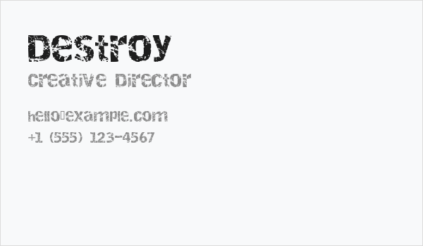Destroy Business Card