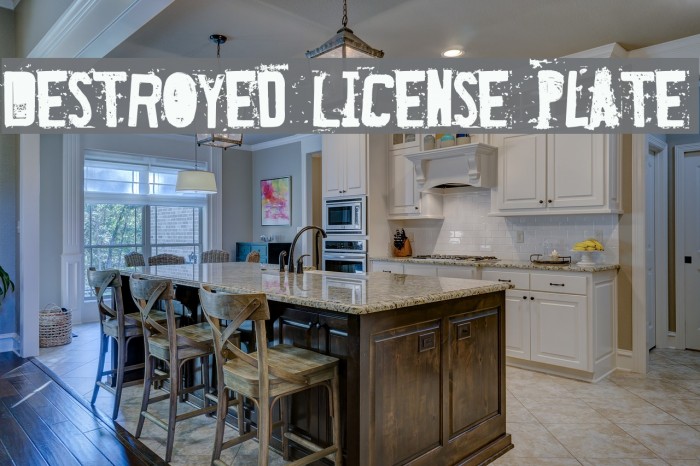 Destroyed License Plate Font examples