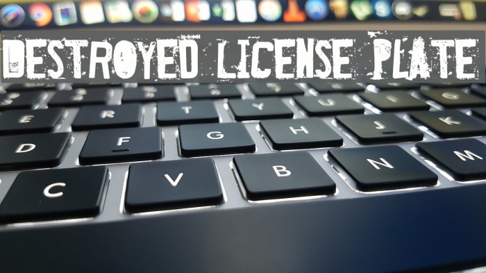 Destroyed License Plate Font examples