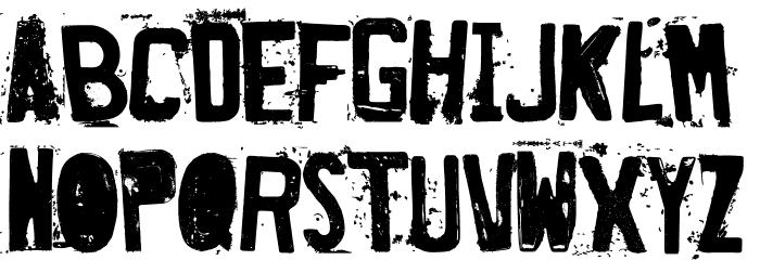 Destroyed License Plate Font LOWERCASE