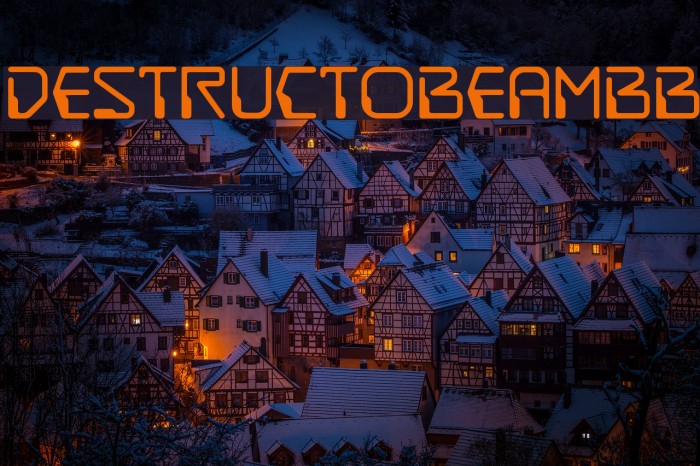DestructoBeamBB Font examples