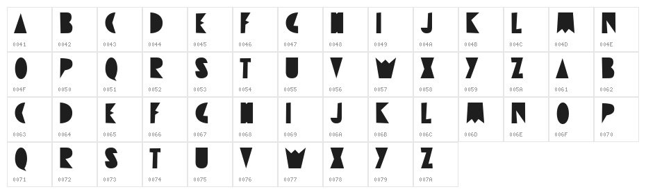 Destrukt Character Map