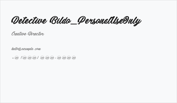 Detective Bildo_PersonalUseOnly Business Card
