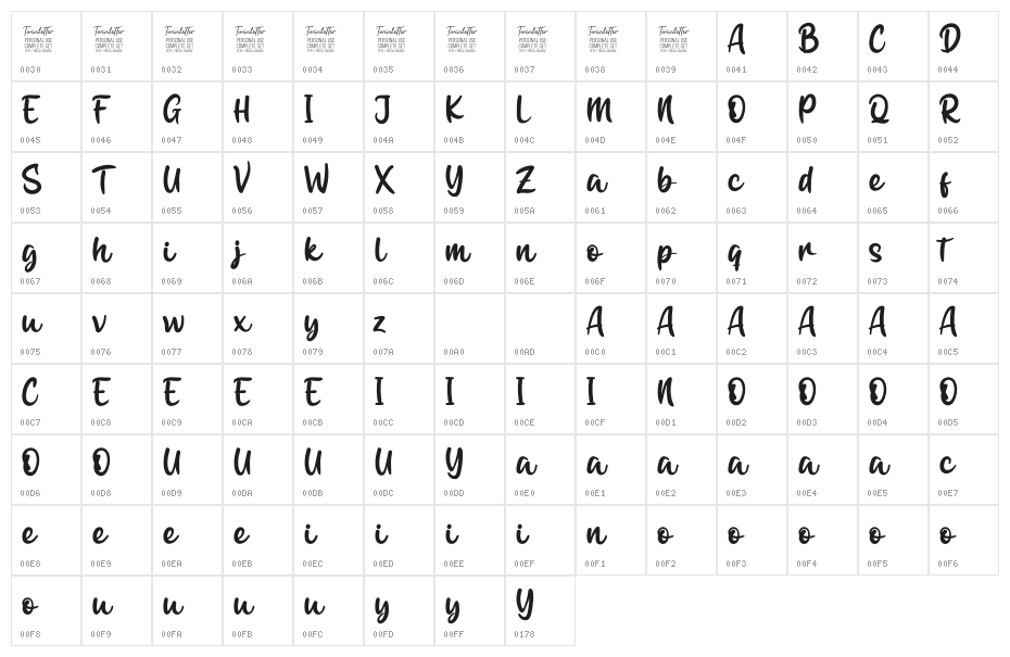 Determine Personal Use Character Map