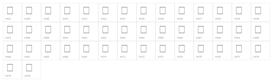 Dethek Character Map