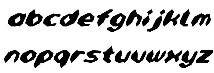 Detonator Condensed Italic Caratteri MINUSCOLO