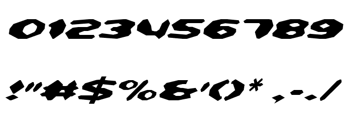 Detonator Italic Font OTHER CHARS