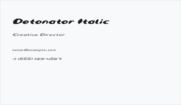 Detonator Italic Business Card