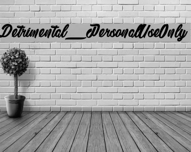 Detrimental_PersonalUseOnly Font examples