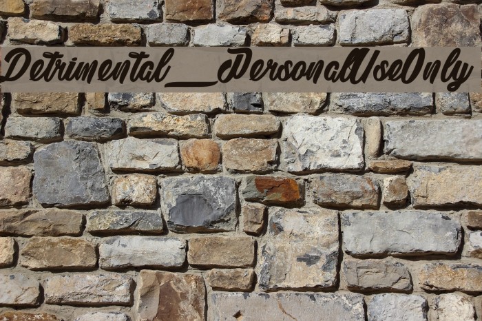 Detrimental_PersonalUseOnly Font examples