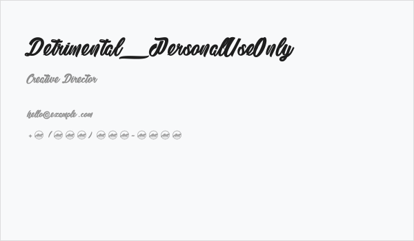 Detrimental_PersonalUseOnly Business Card
