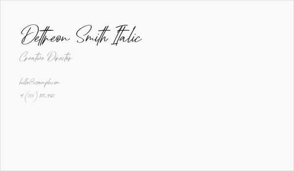 Dettreon Smith Italic Business Card
