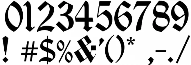 Deutsch Gothic Font OTHER CHARS