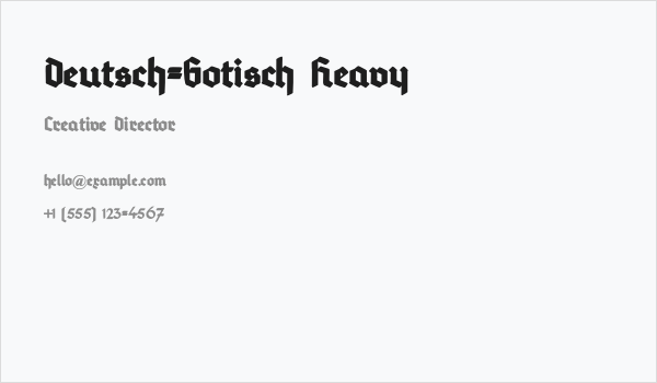 Deutsch-Gotisch Heavy Business Card