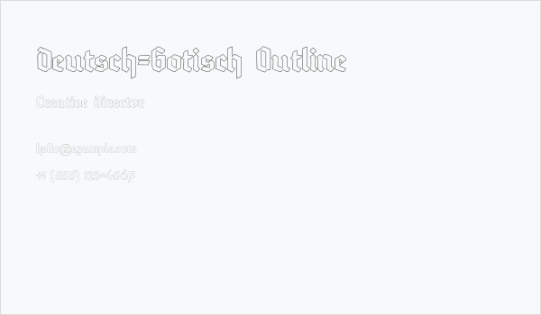Deutsch-Gotisch Outline Business Card