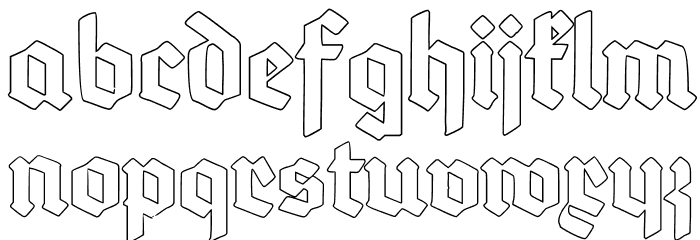 Deutsch-Gotisch Outline Font LOWERCASE