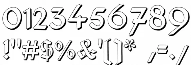 Deutsch-Gotisch Shadow Font OTHER CHARS