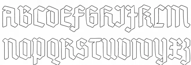 Deutsch-GotischOutline Fonte MAIÚSCULAS