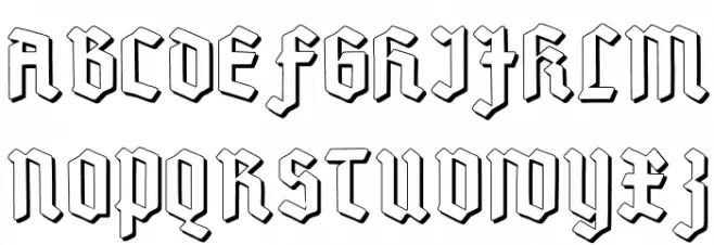 Deutsch-GotischShadow Schriftart Groß