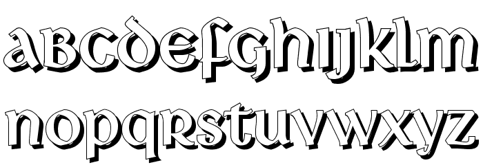 Deutsche Uncialis Shadow Font LOWERCASE