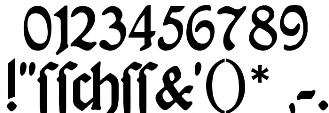 DeutscheDruckschrift Font OTHER CHARS