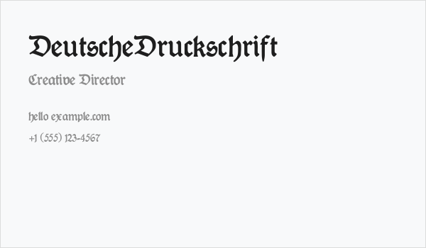 DeutscheDruckschrift Business Card