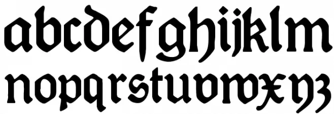 DeutscheDruckschrift Caratteri MINUSCOLO