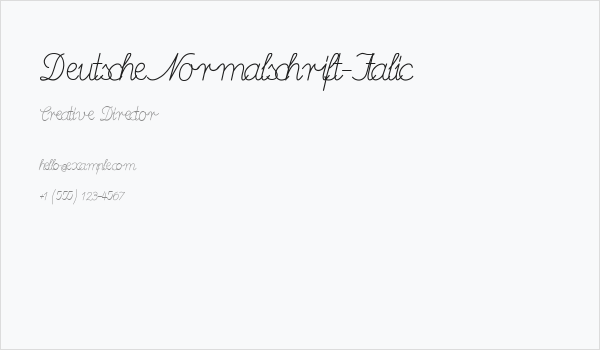 DeutscheNormalschrift-Italic Business Card