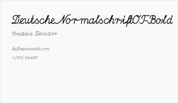 DeutscheNormalschriftOT-Bold Business Card