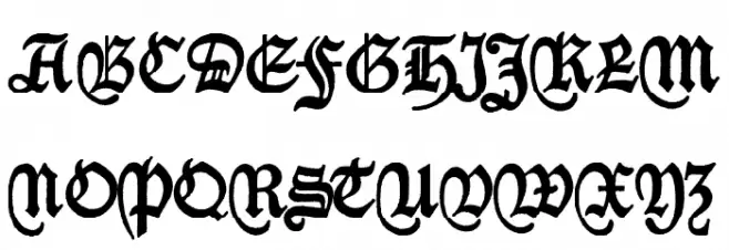 Deutschische Schriftart Groß