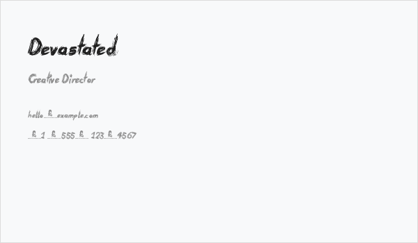 Devastated Business Card